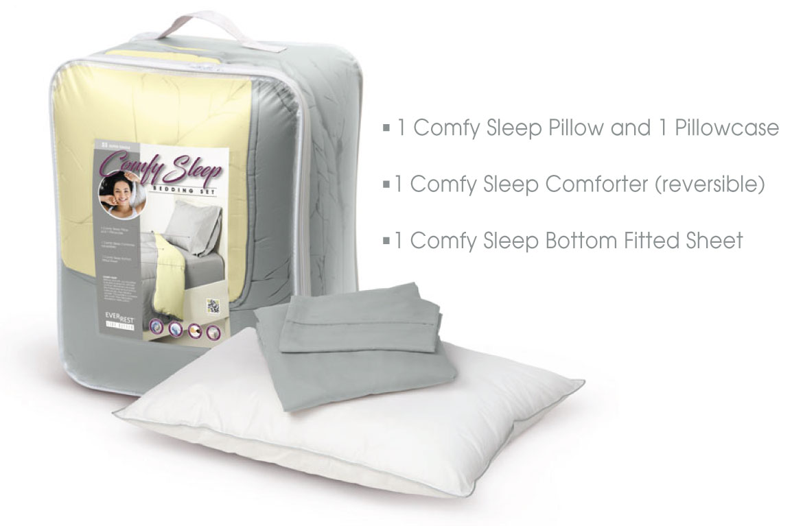 Bedding Set - Double brushed microfiber - Super soft comforter - soft fiber filled pillow - EverRest Live Better