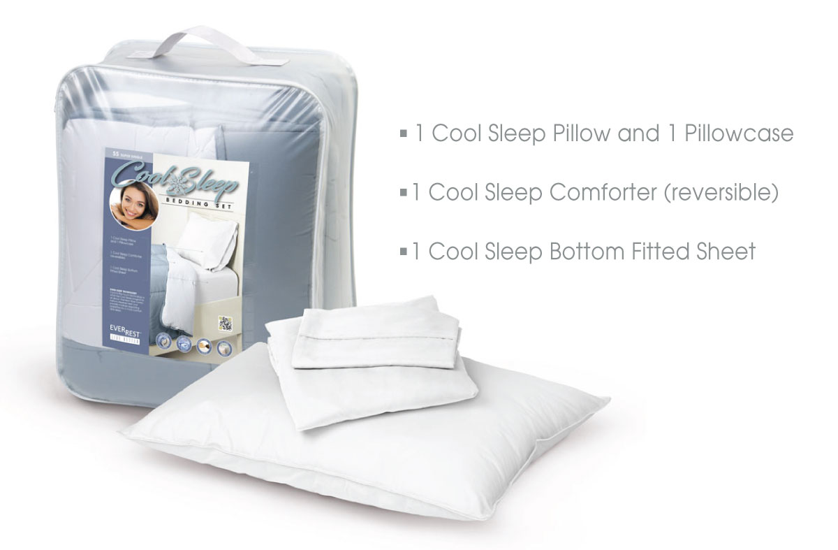 Cool Sleep Pillow and Pillowcase - Cooling Sheets - TR-411 - EverRest Live Better