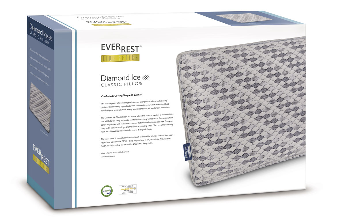 Diamond Ice Classic Pillow - TR-103 - Packaging - EverRest Live Better