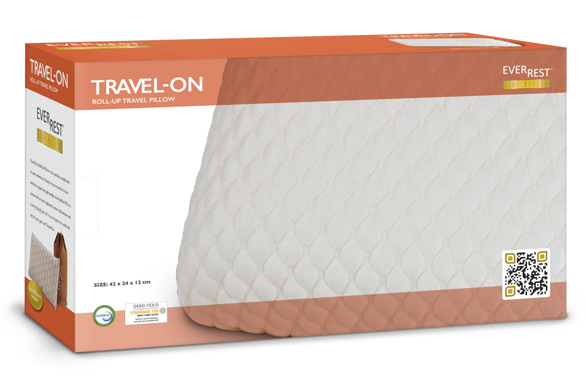Travel Pillow - TR-113 - Roll-up Memory Foam Pillow - Packaging - EverRest Live Better