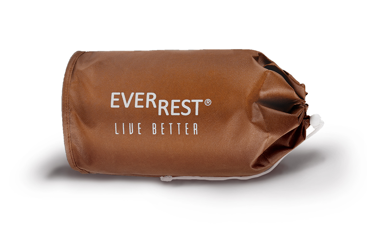 Travel Pillow - Drawstring Bag - TR-114 - Roll-up Memory Foam Pillow - lightweight camping pillow - EverRest Live Better