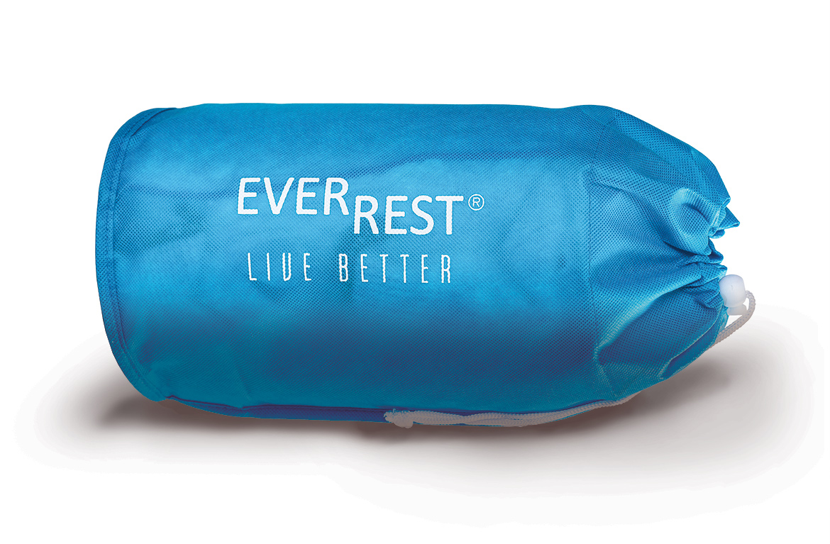 Travel Pillow - Drawstring Bag - TR-116ss - Roll-up Memory Foam Pillow - lightweight camping pillow - EverRest Live Better