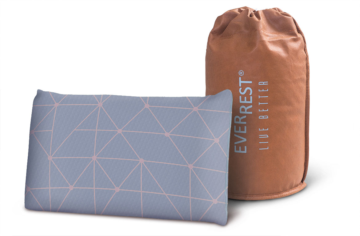 Travel Pillow - TR-118 - Roll-up Memory Foam Pillow - Pillowcase - EverRest Live Better