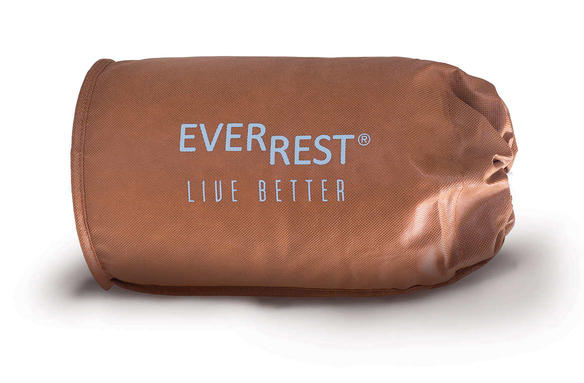 Travel Pillow - Drawstring Bag - TR-118 - Roll-up Memory Foam Pillow - lightweight camping pillow - EverRest Live Better