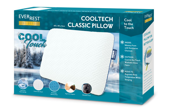 Cool Tech Classic Pillow - TR-119 - Cool Touch - Sleep Cooler All Night - EverRest Live Better