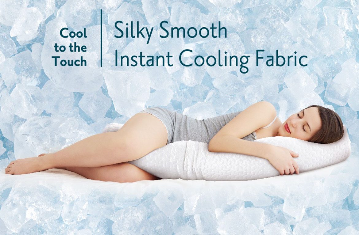 Cooling Body Pillow - Sleep Better - Soft Luxury - Lower Body Temperature - EverRest Live Better