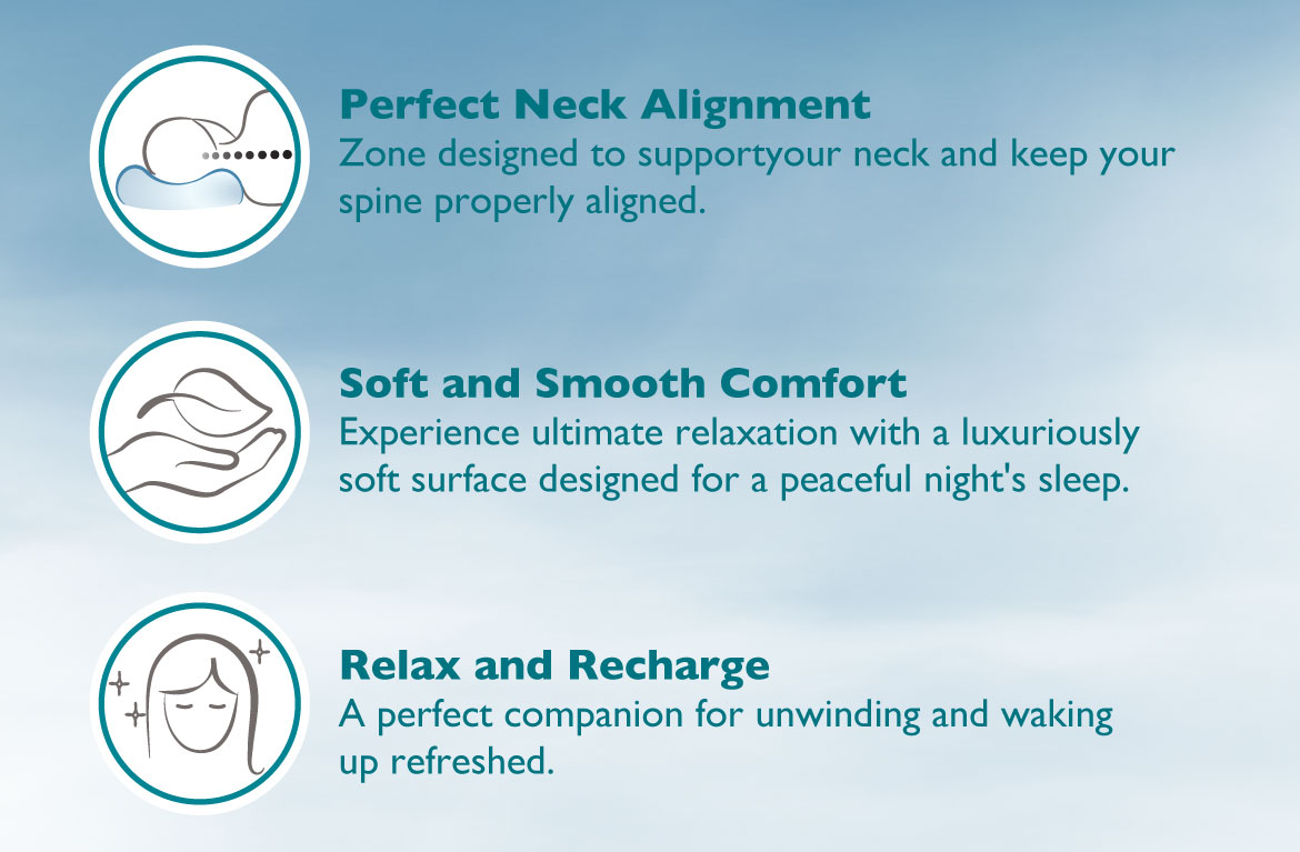 DreamSleep Deep Sleep Memory Foam Pillow - TR-123 - Perfect Neck Alignment Pillow - Soft Smooth Comfort Pillow - EverRest Live Better