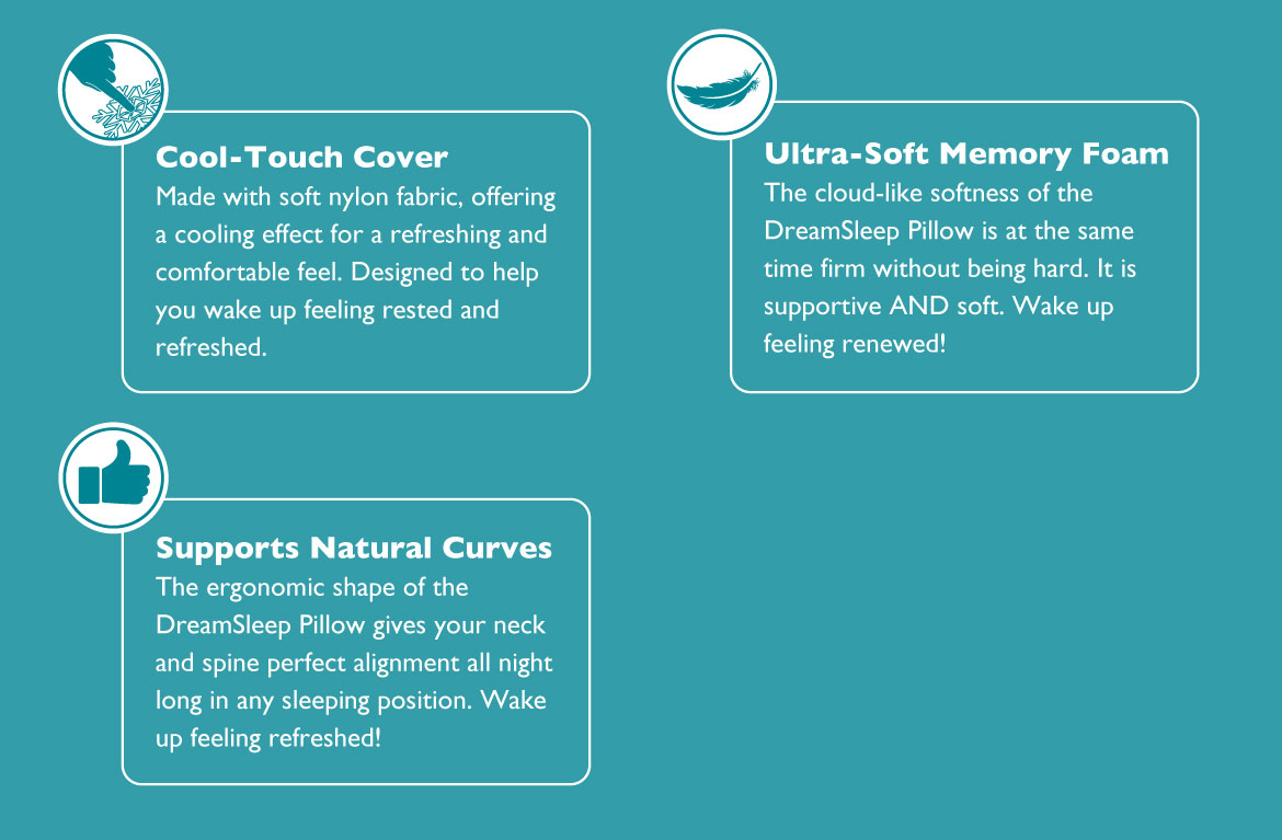 DreamSleep Deep Sleep Memory Foam Pillow - TR-123 - Wake Up Refreshed - EverRest Live Better